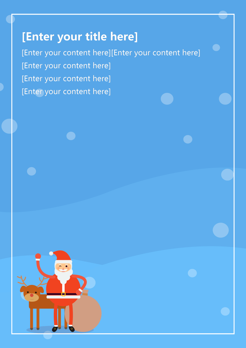 Word Of Cartoon Blue Christmas Card Letter Docx Wps Free Templates